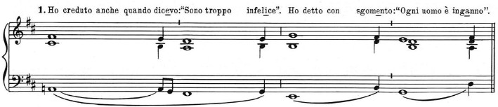 Linea melodica della salmodia del canto Chiesa di Cristo